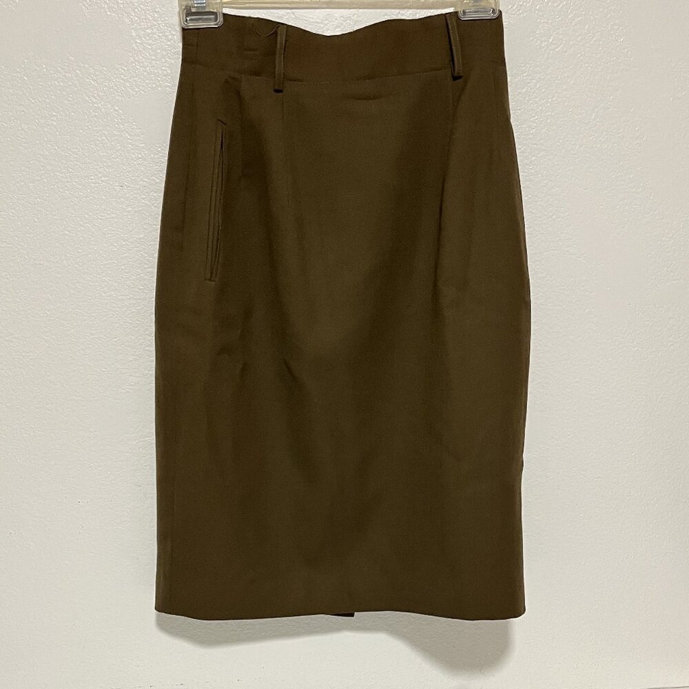 ITOKIN (100% wool) WOMEN'S STRAIGHT/PENCIL/LINED BROWN SKIRT -SIZE 2/Preowned